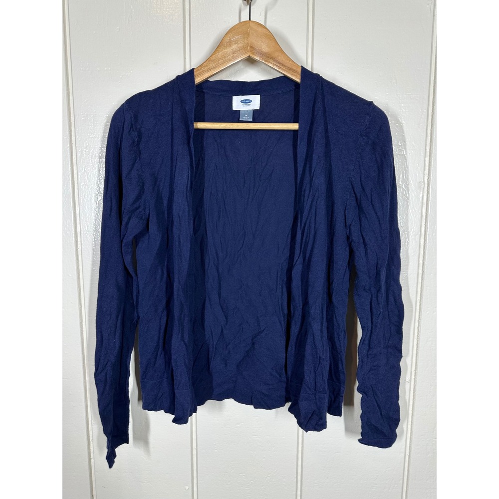Old Navy Cardigan Women M Blue Open Front Lightweight Long Sleeve Knit 7566